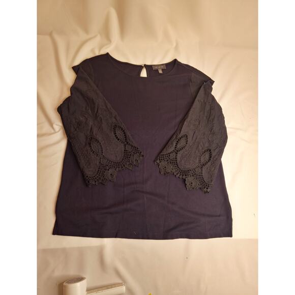 The Limited | Lace Sleeve Pullover | Size M ✨ Dark Navy, Comfortable & Chic - Picture 1 of 6